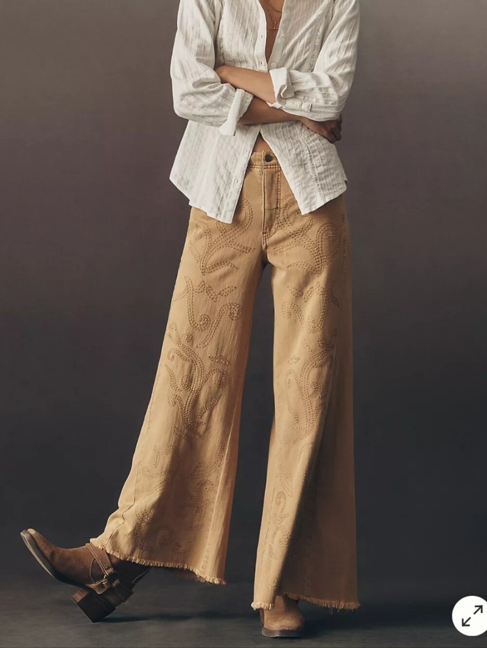 New Anthropologie Pilcro Adi Embroidered Mid-Rise Flare Jeans 28